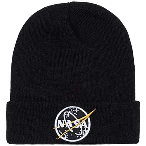 Image of ALPHA INDUSTRIES NASA Beanie Hat, Black, One Size
