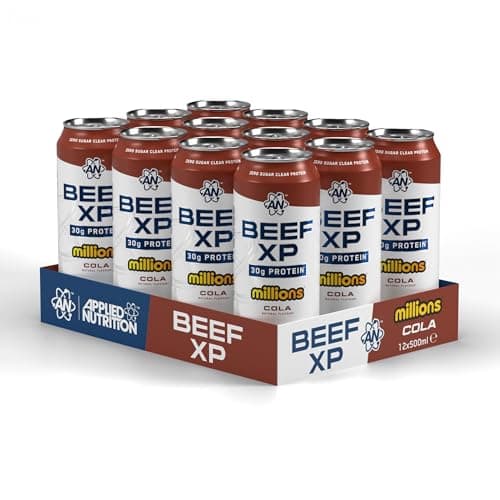 Image of Applied Nutrition – Beef-XP Can Drink – 30g Clear Protein RTD – Best Zero-Sugar Protein – Best Carbonated Protein Drink – Muscle Recovery Boost – (Pack of 12 Cans x 500ml) (millions® Cola)