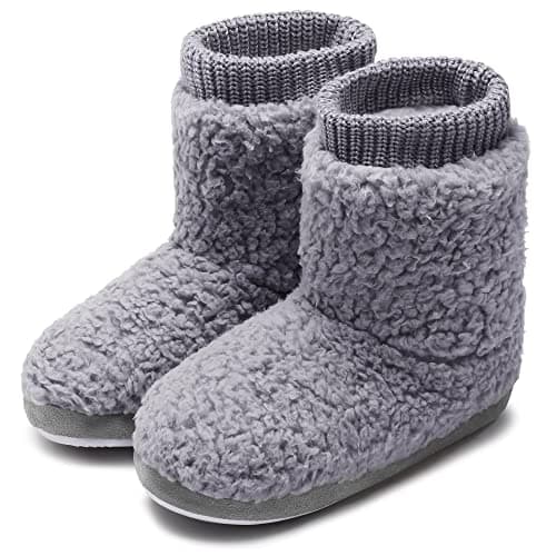 Image of MIXIN Slipper Boots for Women Cozy Memory Foam House Slippers Shoes Grey Size UK 5 6