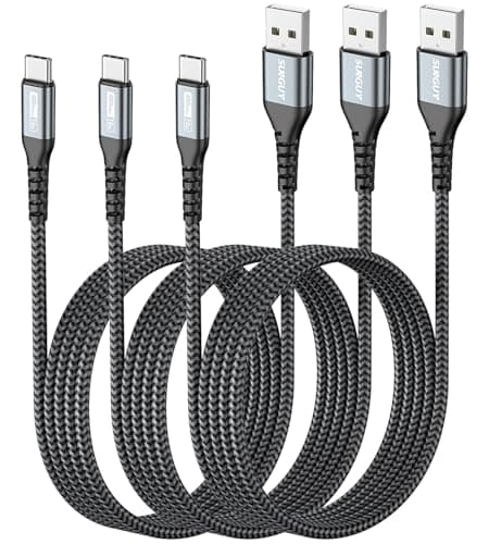 Image of SUNGUY USB C Cable 1.5M/5FT [3-Pack] Type C Charger Cable 3A Fast Charging Nylon Braided USB C for iPhone 17/16/15 Series, Galaxy S24/S23, Google Pixel 7 pro, HUAWEI P30