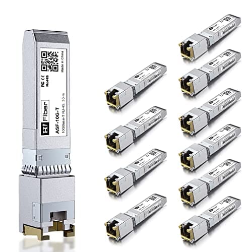 Image of 10Gb SFP+ RJ45 Transceiver, 10Gbase-T SFP+ Ethernet Module Support 10G/5G/2.5G/1.25G, Marvell 113C-Chip, Compatible with Cisco SFP-10G-T-S, Ubiquiti UF-RJ45-10G, UniFi, Meraki,MikroTik..., 30m