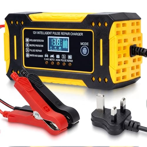 Image of Car Battery Charger 12V 6-Amp Fully Automatic Smart Charger and Maintainer, Battery Repair and Desulfator for Cars, Boats, Motorcycles, Lawn Mowers, RVs, ATVs, SUVs, Snowmobiles