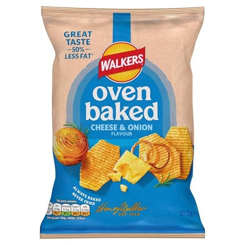 Image of Walkers Baked Cheese & Onion Snacks Crisps 32 x 37.5g