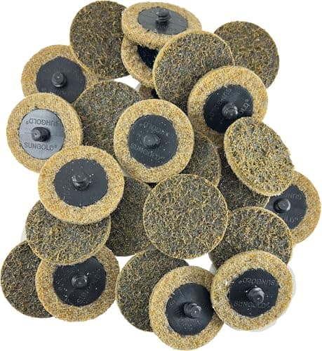 Image of Sungold Abrasives 74904 Coarse Non Woven Surface Conditioning R-Type Quick Change Disc, 2-Inch, Brown (25/Box)