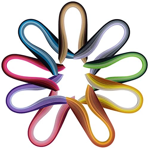 Image of YURROAD Quilling Paper 10mm for Beginner Paper Quilling Set with 900 Strips 36 Colors 10mm x 39cm Length Quilling Paper for Adult DIY Gifts Making Quilling Flower, Pack of 9