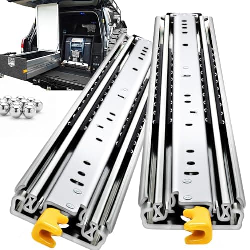 Image of QWEZIX with Lock Heavy Duty Drawer Runners Slides 212KG Load Full Extension Side Mounted Ball Bearing Steel Rails 700mm L x 76mm W Smooth Glide for Kitchen Cabinet Garage Tool Box Workshop 1 Pair