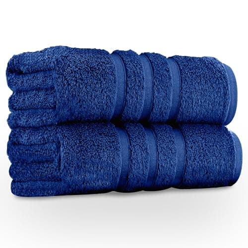 Image of GC GAVENO CAVAILIA 100% Egyptian Cotton Pack of 2 Bath Sheet Extra Large Soft and Highly Absorbent Towel Set (90 x 140 cm), Hotel Quality Anti-Allergic Bath Towels - 550 GSM - Electric Blue