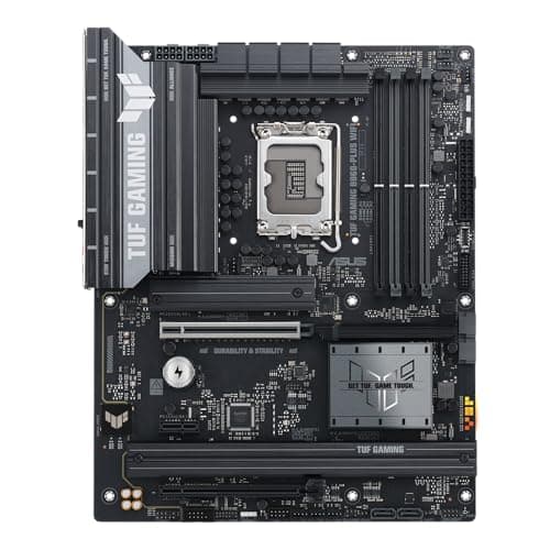 Image of ASUS TUF GAMING B860 PLUS WIFI Intel ATX motherboard, 12+1+2+1 80A DrMOS power stages, DDR5, PCIe 5.0, 3xM.2 slots, WiFi 7, 2.5Gb Ethernet, DisplayPort, USB 20Gbps Type-C with DP Alt mode