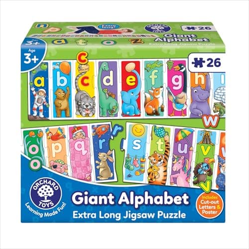 Image of Orchard Toys Giant Alphabet, Educational and Fun Puzzle, Includes Poster and Learning Guide, Ideal for Kids Age 3+