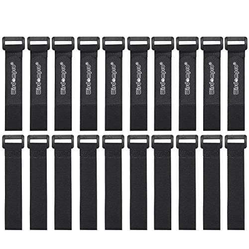 Image of Hook and Loop Cable Straps, Wisdompro [20 Pack] 0.8 x 8 Inches Fastening Cable Ties Adjustable Multipurpose Securing Straps for Cord Management