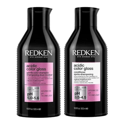 Image of Redken DUO Acidic Color Gloss Shampoo and Conditioner 500ml, Colour Protection Routine for Glass-Like Shine, Supersize
