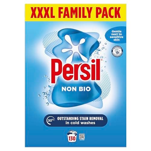 Image of Persil Non Bio Washing Powder XXXL Family Pack 100% recyclable pack for stain removal that's gentle next to sensitive skin 130 Wash 6.5 kg