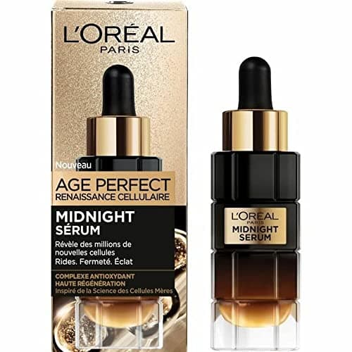 Image of L'Oréal Paris - Midnight Anti-Ageing Face Serum - Anti-Wrinkle, Radiance & Firmness Care - With Protective Antioxidant Complex - For All Skin Types - Age Perfect Cellular Renaissance - 30 ml
