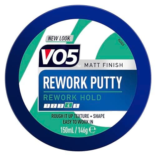 Image of VO5 Rework Putty, 150ml, Matt Finish Hair Styling Product, Strong Hold Level 4