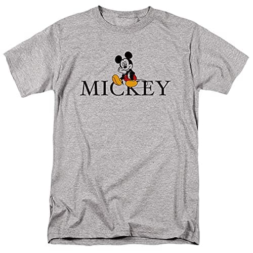 Image of Cotton Soul Disney Mickey Mouse Classic Sitting Unisex T Shirt, Grey Heather, X-Large