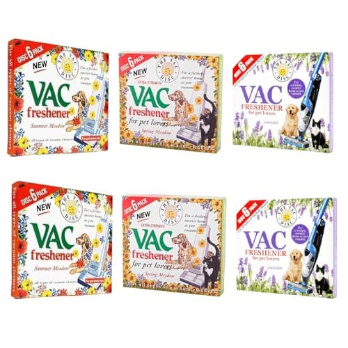 Image of ZOPPER - Vacuum Cleaner Freshener Pk of 6-2 x Summer Meadow, 2 x Lavender, 2 x Extra Strength Spring Meadow Scented Air Freshener Discs for Home Office Cleaning - for Pet Lovers too