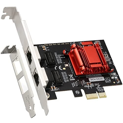 Image of Dual-Port PCIe Gigabit Ethernet Network Card - Intel 82575&82576, 2x RJ45 Ports, 1000M PCI Express Adapter, PXE & Low-Profile Support - Compatible with Windows/Windows Server/Linux/FreeBSD/DOS