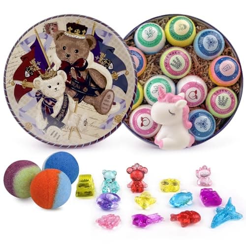 Image of Bath Bombs for Kids, 12pcs Bath Bombs with Surprise Crystal Toys Inside, Handmade Natural and Organic Bubble Bath, Birthday Christmas Easter Gift for Girls and Boys