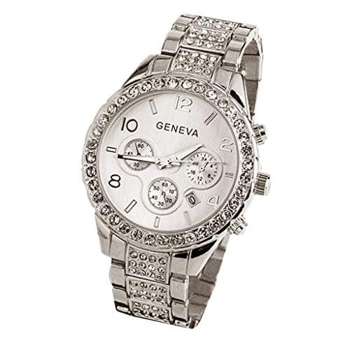 Image of Quartz Fashion Women Crystal Luxury Watch Men's Watch Vibrating Watch (silver, One Size)