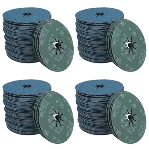 Image of 115mm 36 Grit Fibre Zirconium Oxide Abrasive Discs Sanding Grinding 200 Pack