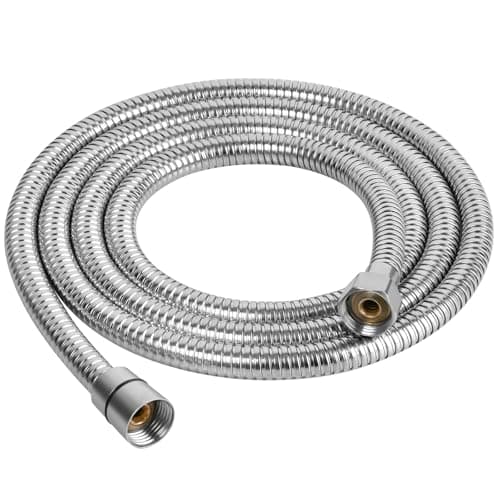 Image of OSDUE Shower Hose 1.5m, Stainless Steel Shower Pipe,Universal Standard G1/2,Leakproof, Anti-Explosion and High Pressure Resistant Replacement Hose, Silver