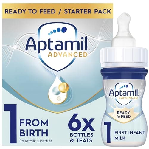 Image of Aptamil Advanced 1 First Baby Milk Formula Starter Pack Ready to Use Liquid, from Birth, 6x70 ml