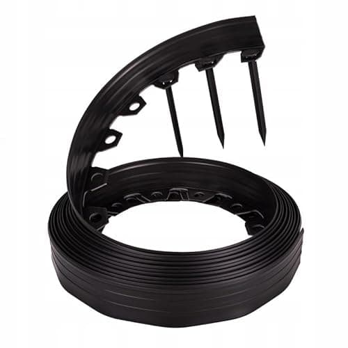 Image of 10m lengths of midnight black edging for paths,drives,flower borders or lawns SOLD with PEGS!IDEAL for CIRCLES and CURVES (pack of 1 = 10m) 40mm high.NOW WITH 30 PEGS