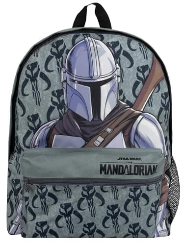 Image of Star Wars Backpack | Boys School Bag | Mandalorian Backpack | Boys Backpacks | Grey One Size