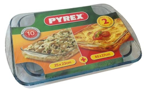 Image of Pyrex Rectangular Roaster Set, Glass, 2 Pieces