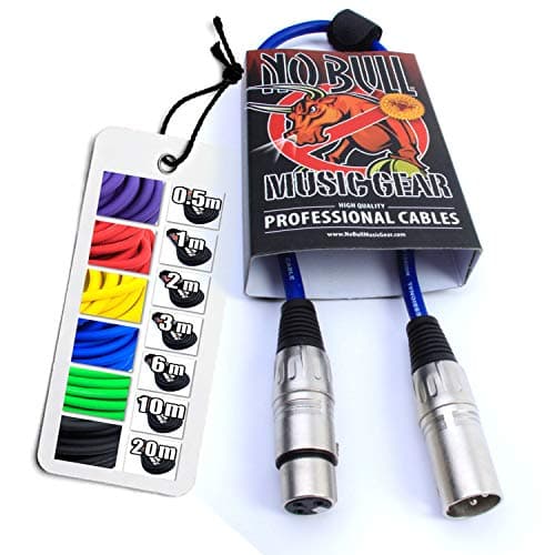 Image of No Bull Nordell Music Gear' Premium XLR Cable (Blue, 0.5m): Achieve a Clearer Audio Signal with Balanced Male to Female Microphone Lead, plus Cable Tie