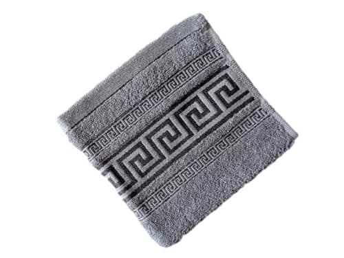 Image of 2 Pack Face Cloth/Face Flannels/Wash Cloths Large Size (33x33cms) 100 Percent Cotton Colour Charcoal Grey