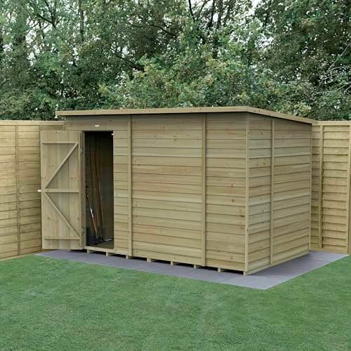Image of Forest Garden 4LIFE Pent Shed 10x6 | Single Door | No Windows|25 Year Anti-Rot Guarantee