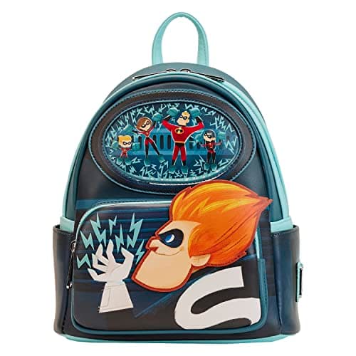 Image of Loungefly Unisex's Disney Pixar Moments Incredibles Syndrome Mini Backpack, Multicolor