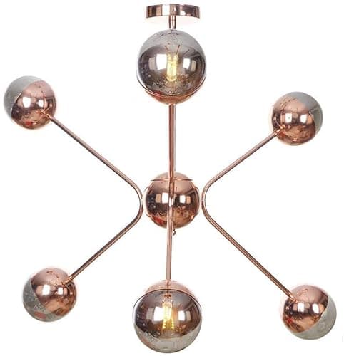 Image of GHBSDNEPP Sputnik Chandeliers,Modern Rosed Metal Light,Industrial Hanging Ceiling Light 8-Lights,G4 Led Bulbs Included for Kitchen Island Dining Room-White Lampshade. 8 Light/Smoke-Grey Lampshade/6 Li