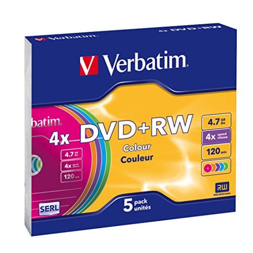 Image of Verbatim DVD+RW 4.7 GB - 4x Burning Speed, Long Service Life, Scratch Protection, Slim Case, 5-Pack