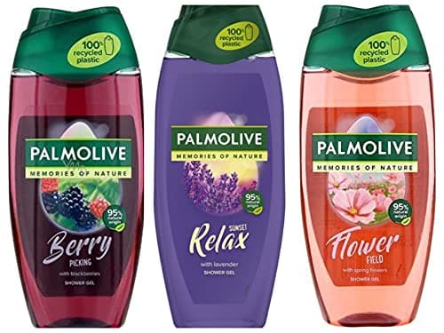 Image of Palmolive Memories of Nature Shower Gel Set 3 x 250 ml Bottles Flower Field, Relax & Berry Picking from Kingdom Supplies with exclusive Beauty Tips