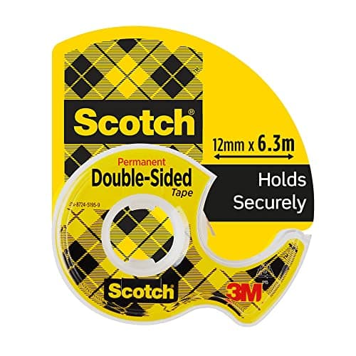 Image of Scotch Double-Sided Tape, 1 Roll on Handheld Dispenser, 12 mm x 6.3 m - Clear Double Sided Tape, for Christmas Gift Wrapping and Holiday Supplies, No Mess Application
