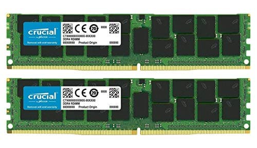 Image of Crucial Bundle with 64GB (2 x 32GB) DDR4 PC4-21300 2666MHz RDIMM (2 x CT32G4RFD4266), Dual Ranked Registered ECC Memory