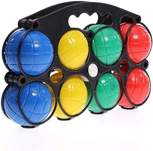 Image of Vivo Technologies 8pc Plastic French Boules Set Petanque Balls Garden Game Free Carry Case NEW Fun Kids Entertain Multi Color