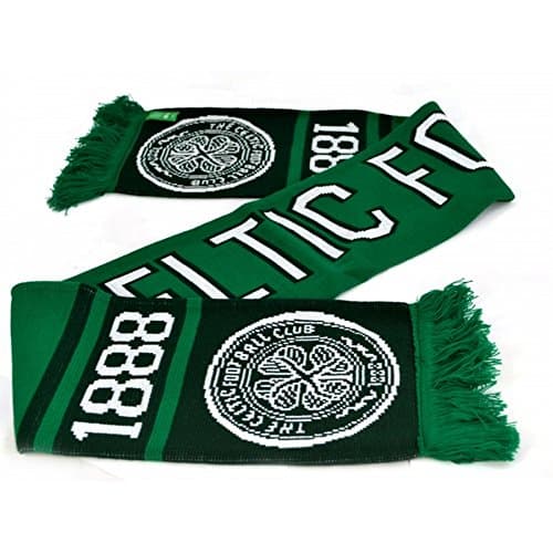 Image of Celtic FC Official Football Nero Jacquard Scarf (One Size) (Green/Dark Green/White)