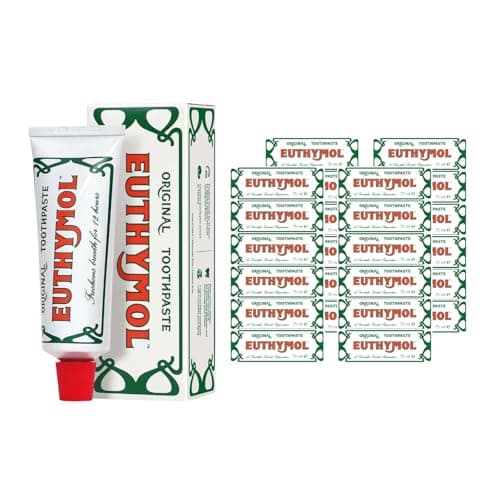 Image of Euthymol Original Toothpaste Bundle – 24 x 75ml Fluoride-Free Toothpaste for Plaque Removal, Antibacterial, Cavity & Gum Care, Healthy Enamel, Daily Oral Hygiene
