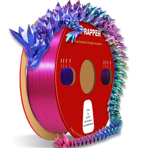 Image of Reprapper PLA Filament 1.75mm 1KG – Green/Blue/Rose Red Tri Colour Silk PLA Filament, Multicolour Filament for 3D Printers, Shiny Rainbow 3D Printing Filament, High Gloss & Easy Printing
