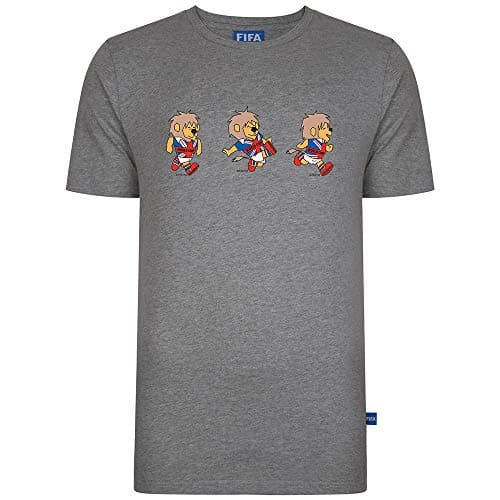 Image of Score Draw FIFA 1966 Three Mascot T-Shirt Grey Medium Polyester