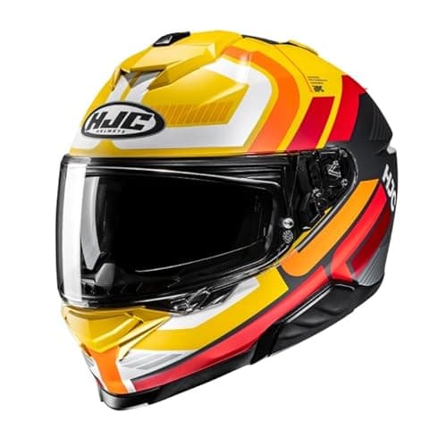 Image of HJC I71 Viz MC3SF Yellow Dual Visor Full Face Ece22.06 Rated Motorcycle Helmet (M)
