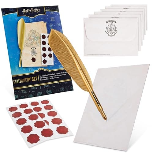 Image of Harry Potter Letter Writing Set for Kids Teens Adults Hogwarts Quill Pen, Paper, Envelopes Wax Seal Stickers Stationery Supplies, Gifts for Kids