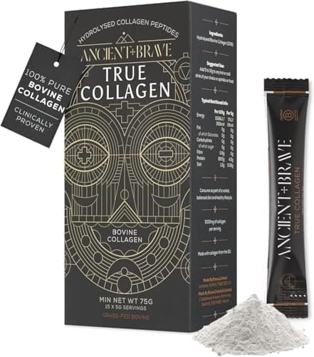 Image of Ancient + Brave True Collagen Sachets 15 x 5g - Bovine Collagen Powder - 100% Hydrolysed Collagen Peptides (Type 1) - High Protein - Fasting & Keto Friendly - Neutral Tasting