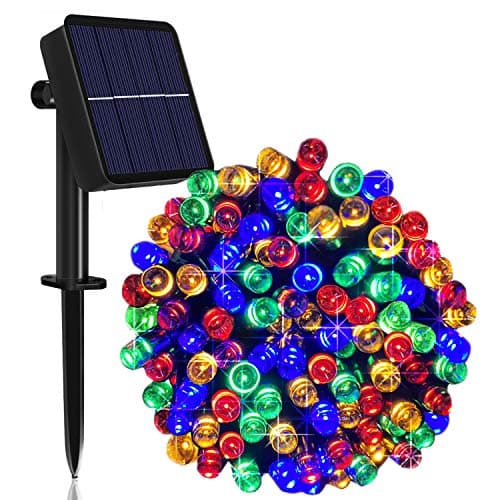 Image of Solar String Lights Outdoor, 65ft 200 LED Solar Garden Fairy Lights Waterproof 8 Modes Solar Powered Decorative Lights for Patio, Garden, Yard, Tree, Home, Party - Multi-Colored [Energy Class A+++]