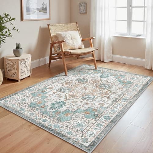 Image of GENIMO Machine Washable Rugs Living Room, 80x150cm, Vintage Rug, Boho Area Rugs, Non-Slip Carpet, Low Pile, Non-Shedding, Traditional Oriental Printed Design, Dining Room, Home Office, Bedroom