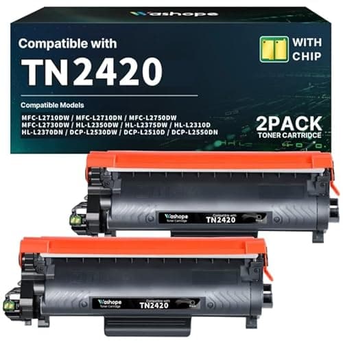 Image of TN2420 Toner Cartridge Compatible Brother TN2410 TN-2410 for HL-L2350DW MFC-L2710DW MFC-L2710DN HL L2350DW HL-L2310D DCP-L2530DW MFC-L2750DW DCP-L2510D MFC-L2730DW DCP-L2550DN Use Printers (2 Black)