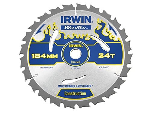 Image of IRWIN IRW1897369 184 x 16mm 24-Teeth Weldtec Circular Saw Blade with ATB Tooth Grind